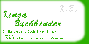 kinga buchbinder business card